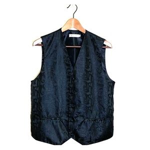 PIERRE CARDIN BLACK TUXEDO VEST SIZE S